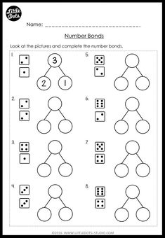 the number bonds worksheet for children to practice counting and addition skills on numbers