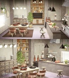 the kitchen and dining room are in two different pictures