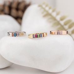 Baguette Birthstone Ring, Mother Grandma Family Ring Gifts, Gold Silver Dainty Ring, Personalize Gift, Valentines Gift Her, Handcraft Ring - Etsy Birthstone Ring Mothers, Family Ring, Cool Piercings, Family Rings, Mom Ring, Mother Rings, Trendy Earrings, Silver Jewelry Handmade, Cute Bracelets