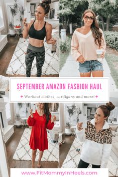 September Amazon Fashion Haul & Giveaway Mommy In Heels, Fashion Haul, Mommy Workout, Big Shoulders, Gymshark Leggings, Sherpa Pullover, Workout Crop Top, Popular Fashion, Waffle Knit Top