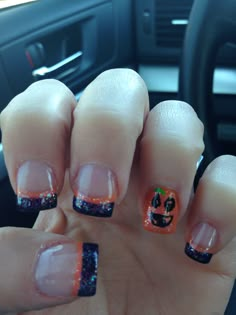 Halloween nails Halloween French Tip Nails Design, Halloween French Tip Nails Square, Halloween French Tip Nails Acrylic, Halloween Tip Nails, French Tip Halloween Nails, Halloween French Tips, Halloween French Tip Nails, Halloween French Tip, Halloween Toe Nails