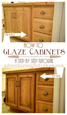 how to glaze cabinets with step by step instructions