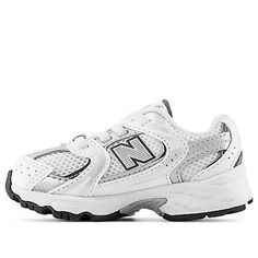 (TD) New Balance 530 'White Silver' IZ530SB1 (SNKR/Low Top/Non-Slip/Wear-resistant) New Balance Kids, Lace Sneakers, Mode Design, New Balance Shoes, Sneaker Collection, Christmas Wishlist, White Silver, Sneakers White, Christmas List