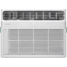 a white window air conditioner on a white background