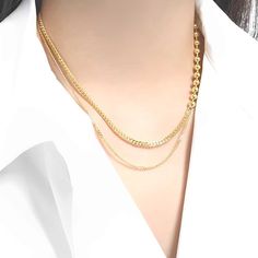 A layered necklace is the perfect way to show off your style. This statement piece adds a touch of glamour and sophistication wherever you go. Detail Item No: JC-Necklace-53Material: S925 SilverColor: Silver/ GoldSize: 41cm* 3mm/5mm/1.7mmWeight: 12.8g 3 Layer Necklace, Bead Chain Necklace, Beaded Chain Necklace, Layer Necklace, Necklace Design, Bead Chain, Layered Necklace, Silver Chain Necklace, Layered Look