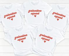 "Get ready to love this Galentine squad matching Womens Valentines day shirt! They are the perfect tshirts for any girl who is all about celebrating Valentiens day with their grilfriends! * Q U I C K * F A C T S * 100% preshrunk cotton Bella + Canvas 30001 Tshirt *CARE INSTRUCTIONS* Machine wash: warm (max 40C or 105F); Bleach as needed; Tumble dry: medium; Iron, steam, or dry: low heat; Do not dry clean Turn inside out Do not iron directly on the print * S I Z I N G * Sizing is unisex so runs l Besties Group, Group Trip, Friend Shirt, Diy Shirts, Travel Tees, Girls Valentines