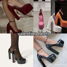 Valentino Heels, Rich Women Lifestyle, Pretty Heels, Luxury Heels, Gothic Shoes, Queen Outfit, Rich Women