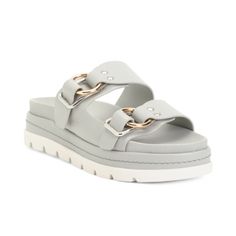 Brand New Color:Light Grey Heather Dual Band Design, Gold Tone Hardware, Stitch Trim 1.25in. Heel Open Toe Slide On Leather Upper, Man Made Sole Vintage Chanel Handbags, Uniqlo Bags, Earth Shoes, Lace Up Espadrilles, Tory Burch Sandals, Black Slides, Band Design, Brown Flats, Swim Shoes