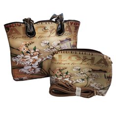 Party Queen Women's Purse Set. Beige Party Bags For Spring, Brown Party Bags For Spring, Brown Formal Shoulder Bag For Summer, Formal Brown Shoulder Bag For Summer, Casual Brown Bags For Parties, Cream Bags For Spring Party, Brown Shoulder Bag For Evening In Spring, Brown Shoulder Bag For Spring Evenings, Summer Party Brown Shoulder Bag