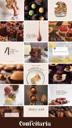 Instagram Templates For Fashion Graphic Food Photography Dessert, Chocolate Pack, Bakery Branding, Feed Insta, Coffee Shop Aesthetic, Instagram Template Design, Premium Chocolate