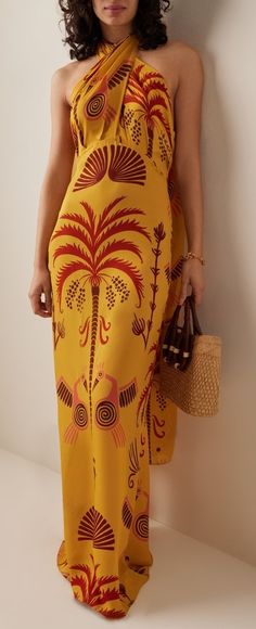 Johanna Ortiz Dresses, Designer Patterns, Blouse Casual Fashion, Beach Attire, Johanna Ortiz, Silk Maxi Dress, Jumpsuit Fashion, Maxi Wrap Dress