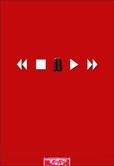 a red background with white arrows pointing in different directions to the left and right ends