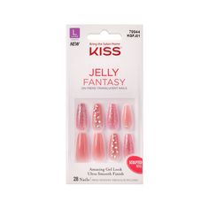 KISS Gel Fantasy Jelly Nails Be Jelly Kiss Gel Fantasy Nails, Do It Yourself Nails, Sculpted Gel Nails, Bright Summer Acrylic Nails, Emerald Nails, Kiss Products, Impress Nails, Sculpted Nails, Pink Gel Nails