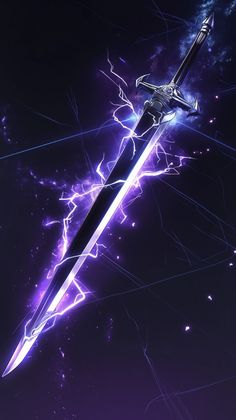 The Lightning Sword is a mesmerizing blend of myth and technology, capturing the raw power and beauty of lightning in a masterfully crafted weapon. This extraordinary sword is designed for collectors, fantasy enthusiasts, and warriors seeking a striking combination of form and function.  Features: Blade: Forged from high-carbon steel, the blade is infused with a unique alloy that gives it a shimmering, electrified appearance. The blade's sharp edge and exceptional durability make it suitable for both display and practical use.  Electrifying Design: The blade features intricate engravings that mimic the jagged patterns of lightning bolts, glowing with a faint blue luminescence. This effect is achieved through a special phosphorescent treatment, making the sword appear charged with electrica Blue Luminescence, Japanese Art Swords, Special Aesthetic, Cybernetic Arm, Legends And Myths, Anime Ninja