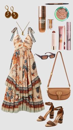 Everyday Boho Outfits, Outfits For Vacation Casual, What To Wear To A Beach Wedding, Simple Boho Outfits, Cute Outfit Layouts, Simple Outfits Aesthetic, Summer Outfit Ideas Aesthetic, Winery Outfit Summer, Ranch Outfits