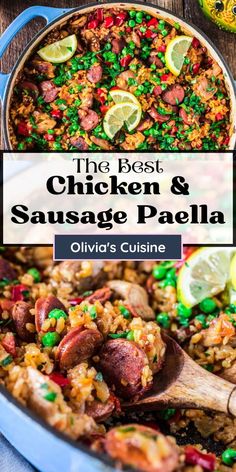 the best chicken and sausage paella recipe with peas