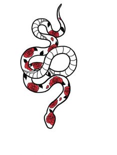 a red and black snake tattoo design on a white background with the words, `'i