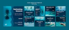 the social media postcard for swimming lessons