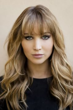 Jennifer Lawrence Bangs Thick, Jennifer Lawrence Hair, Curly Bangs, Ombre Hair Color, Long Blonde, Hair Envy, Jennifer Lawrence, Great Hair, Hair Dos