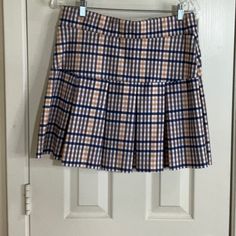 Very Cute Skort Skirt W/Shorts Underneath , Stretchy Waistband 30”, Length 17”This Skort Skirt Has A Perfume Smell Because It Came In A Bag With A Dress That Had A Perfume, Would Have Washed It But Is A New Item Will Wash Out Lined Mini Skirt, Preppy Lined Mini Skirt For Workwear, Preppy Short Pleated Skirt, Preppy Fitted Short Length Skort, Preppy Fitted Short Skort, Preppy Pleated Short Skirt, Relaxed Fit Lined Skort In Short Length, Relaxed Fit Lined Skort, Short Length, Relaxed Fit Lined Skort Of Short Length