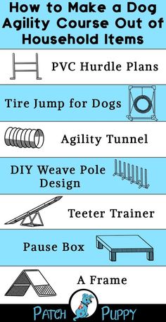 How to Make a Dog Agility Course Out of Household Items - 7 Different Stations! - PatchPuppy.com Dog Agility Diy, Dog Agility Course Diy, Dog Agility Course, Dogs Diy Projects, Agility Training For Dogs, Dog Playground, Dog Yard, Logo Instagram, Dog Games