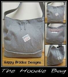 the hoddie bag is made from gray fabric