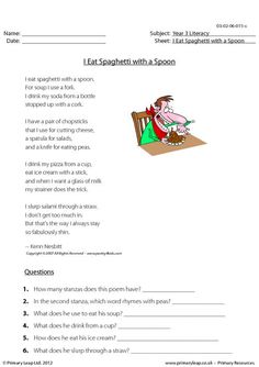 a worksheet for reading the poem in spanish with pictures and words on it