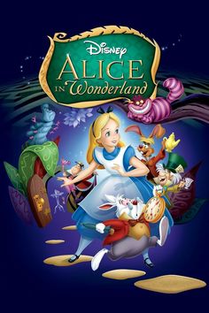 the animated movie poster for walt's alice and the seven dwarfs, which is featured in