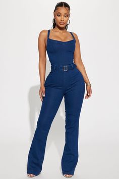 Available In Dark Wash And Medium Wash. Denim Jumpsuit Spaghetti Straps V Neckline Belted Backless Back Zipper Stretch Disclaimer: Due To The Specialized Wash. Each Garment Is Unique. 76% Cotton 22% Polyester 2% Spandex Imported | Naomi Denim Jumpsuit in Dark Wash size Small by Fashion Nova Fitted Medium Wash Denim Jumpsuit For Summer, Summer Denim Blue Fitted Jumpsuits And Rompers, Trendy Stretch Denim Jumpsuit For Summer, Chic Stretch Denim Blue Jumpsuit, Fitted Dark Wash Denim Jumpsuit For Summer, Summer Stretch Denim Blue Jumpsuits And Rompers, Chic Stretch Denim Jumpsuit, Fitted High Rise Jumpsuits And Rompers For Summer, Chic Fitted Cotton Overalls