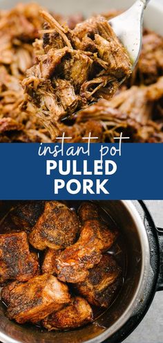 the instant pot pulled pork is being cooked