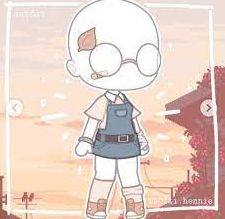 a cartoon character with glasses and overalls