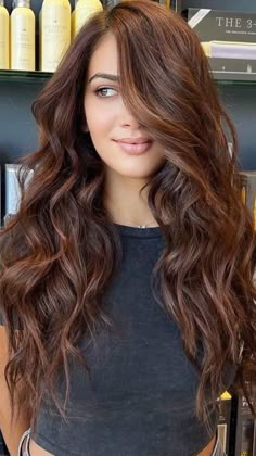 Fashion 60 Year Old Women, Fall Hair Trends, Long Hair Color, Dark Brown Hair Color, Hair Color And Cut