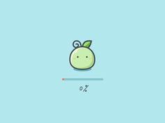 an apple with a green leaf on it's head and the number 0 in front of