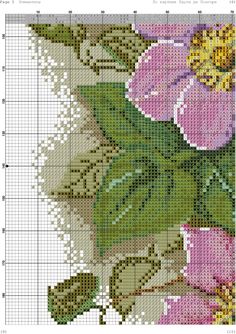 a cross stitch pattern with flowers on it