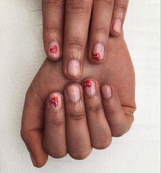 Short Nails Art Red, Short Male Nail Designs, Men’s Valentines Nails, Minimalistic Short Nails, Valentines Day Nails Men, Simple Male Nail Designs, Masc Valentine Nails, Nail Inspo For Men