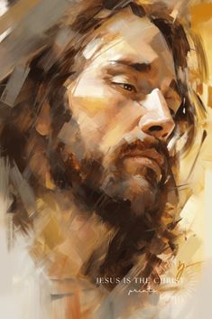 a painting of jesus with the words jesus is the only man on this page to describe