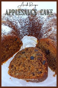 Slice of applesauce cake Applesauce Spice Bundt Cake Recipes, Applesauce Raisin Spice Cake, Applesauce Bundt Cake Recipes Easy, Applesauce Cake With Raisins, Applesauce Raisin Cake Recipe, Moist Applesauce Cake, Applesauce Cake Recipe Old Fashioned