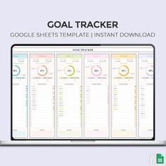 the goal tracker is displayed on a laptop screen