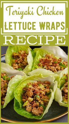 Healthy Juicy Teriyaki Chicken Lettuce Wraps Recipe Teriyaki Chicken Lettuce Wraps, Lettuce Wraps Healthy, Lettuce Wraps Recipe, Fried Wontons