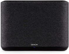 the denon bluetooth speaker is black and has a built - in sub panel