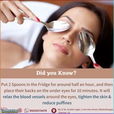 Discover the secret to glowing skin with spoons! ✨🥄✨ Who knew that something as simple as a spoon could elevate your skincare routine? 🌟🧖‍♀️ By incorporating spoons into your beauty regimen, you can enjoy a multitude of benefits for your skin. 🌸🌿 Use a chilled spoon to gently depuff your under-eye area, reducing the appearance of dark circles and morning puffiness. ❄️💆‍♀️ Face Depuffing, Look Less Tired, Natural Hair Mask, Facial Peel, Under Eyes, Dark Circles Under Eyes, Spa Day At Home, Beauty Regimen, Nursing Care