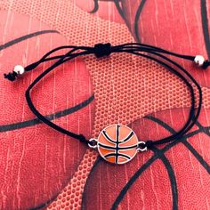 Basketball Bracelet, Adjustable String Bracelet, Basketball Jewelry, Basketball Accessories, Bola Basket, Preppy Jewelry, Basketball Gifts, Infinity Jewelry, Love And Basketball