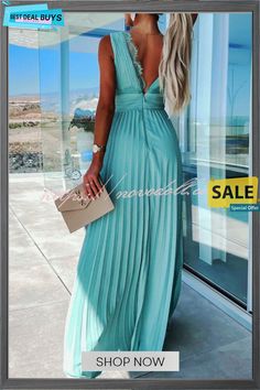 Always Elegant Lace Trim V-neck Pleated Maxi Dress Pleated V-neck Summer Dress, Pleated V-neck Maxi Dress For Beach, V-neck Pleated Maxi Dress For Beach, Beach V-neck Pleated Dress, White V-neck Pleated Maxi Dress, Chiffon V-neck Pleated Maxi Dress, V-neck Pleated Beach Maxi Dress, Pink Pleated V-neck Maxi Dress, Turquoise V-neck Maxi Dress For Summer