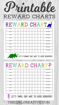 the printable reward chart for reward cards