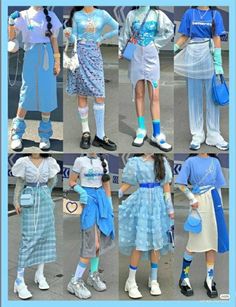 Summer Maximalist Fashion, Blue Theme, Blue Outfit, Really Cute Outfits, Colourful Outfits