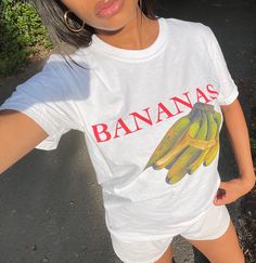 Bananas Graphic Tee, Fruit Shirt, Fruit Shirt, Fruit Shirt, Gift for Her, Vintage Unisex T-Shirt * 100% ring-spun cotton * Fabric weight: 6.1 oz/yd² (206.8 g/m²) * Garment-dyed * Relaxed fit * 7/8″ double-needle topstitched collar * Twill-taped neck and shoulders for extra durability * Double-needle armhole, sleeve, and bottom hems Fruit Shirt, Cool Girl Outfits, Baby Crop Top, Dream Clothes, Shirt Price, Halloween Shopping, Unisex T Shirt, Fabric Weights, Graphic Tee