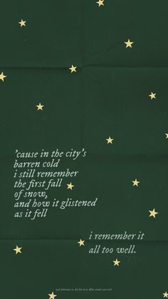 a green poster with gold stars and the words'cause in the city'written on it