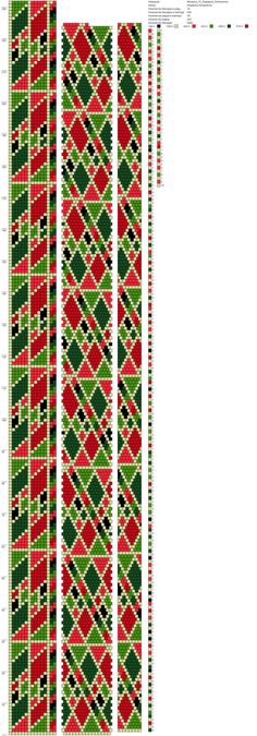 the pattern is very colorful and has many different colors on it, including red, green,