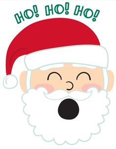 a santa claus face with the words ho hoo on it's forehead and nose