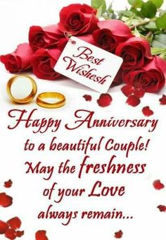 happy anniversary to a beautiful couple may the freshness of your love always remain